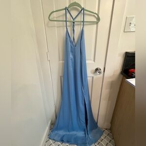 Liz foster Sleeveless Braided Twist Satin Gown